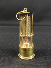 Rare mini lampe de mineur laiton poli H11cm