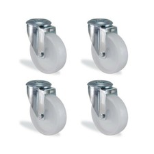 Lot roulettes à oeil pivotante polypropylène diamètre 80mm charge 300kg