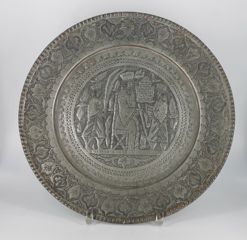 Assiette ancienne cuivre - assiette,