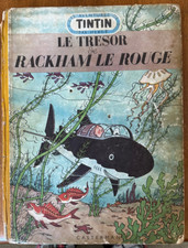 Hergé Tintin Le Trésor de Rackham Le Rouge Médaillon Bleu B-7 1952 RARE