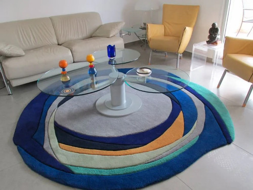 Tapis moderne arrondi - , en