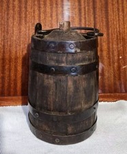 Ancien Tonnelet Petit Tonneau en Bois et Fer Forgé Vigneron Vin Vendanges France