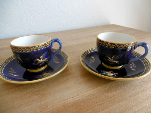 Deux tasses cafe - cafe, faience