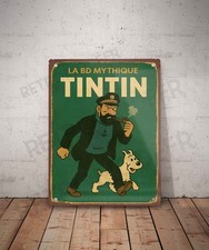 Plaque métal vintage Capitaine Haddock  Tintin Panneau Décoration Déco Affiche