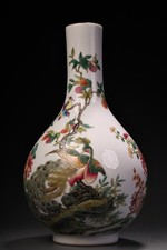 Chinese Antique Blue and White Porcelain Lotus Vase Qing Dynasty  267