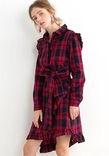 Robe jacquard à volants