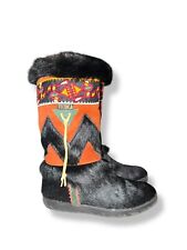 TECNICA Skandia ITALY Fur Trim Winter Boot Apres’ Ski Boot Multi Black Sz Wmns 7