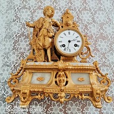 Pendule ou Garniture de Cheminée décor pêcheur mouvement Beaugency art nouveau 