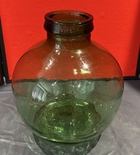Vintage VIRESA large French Green Glass Terrarium Carboy Bottle Planter Vase 