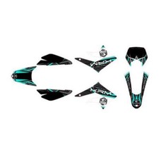 Kit deco/autocollant pour derbi senda 11->18/rcr/smt ->18 - turquoise marque KRM