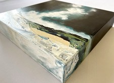 Tableau abstrait ciel mer marine paysage abstraction art moderne peinture cube