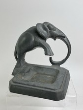 Vintage FRANKART Art Deco Elephant Trinket Ash Tray Green And A+