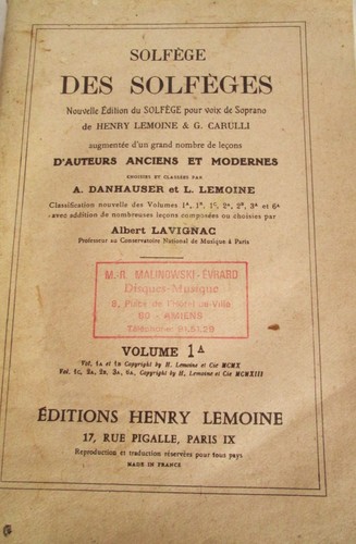 Lot livres de - 2, solfèges