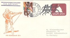 USA Olympic Games Los Angeles 1984 Olympic JLP stationery cover cancel COMPEX