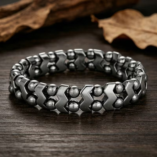 Bracelet perles hématite - bracelet,