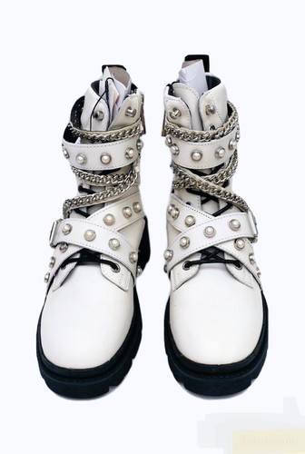 Bottines cuir blanc zara - en,