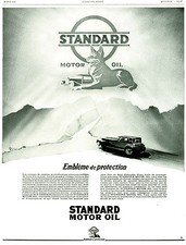 Publicité ancienne automobile standard motor oil 1928 issue de magazine