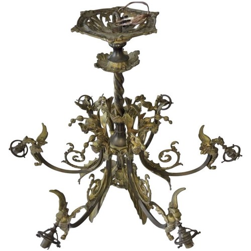 Lustre art déco aux griffons - lustre,