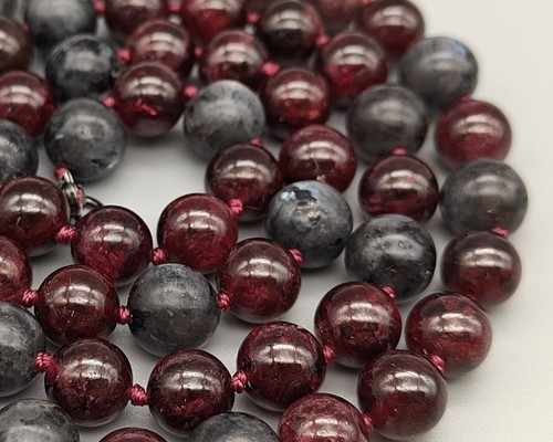 Collier grenat labradorite - et,