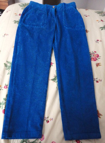 Pantalon velours bleu 42 - pantalon,