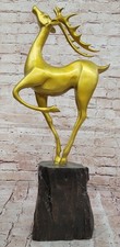 Sculpture En Bronze Édition Limitée De Cerf Pour Hall D'Hôtel Ou Meuble TV