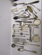 old silver metal cutlery set tableware silverware