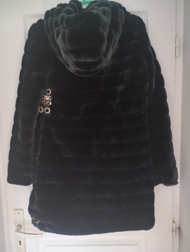 Manteau femme noir fausse