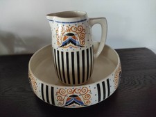 Ancien ensemble de toilette art déco - Faïence K et G LUNEVILLE modèle TUNIS