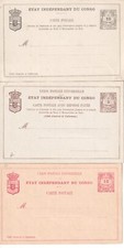 2) Belgium Congo postal stationery postcard 3x