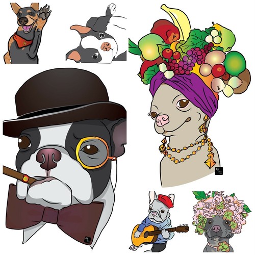 Dog stickers collection - dog,