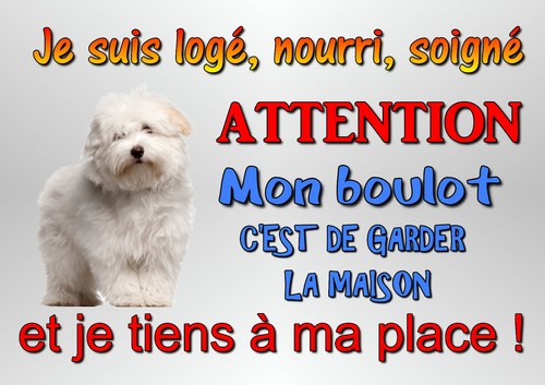 Plaque attention chien - plaque, au