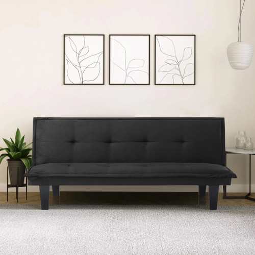 Modern faux suede futon sofa - modern,