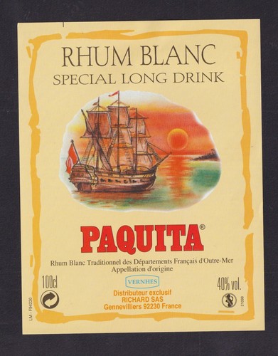 Ancienne étiquette alcool