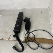 Nintendo WII BLACK MOTION PLUS CONTROLLER WITH ADAPTER & NUNCHUCK