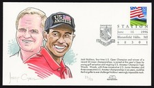 1996 TIGER WOODS US OPEN CACHE **LIMITED EDITION OF 50** HAND PAINTED POSTMARKED