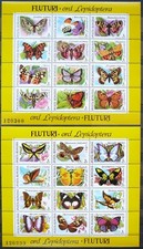 Romania Miniature Sheets - Butterflies and Moths_1991 - MNH. 