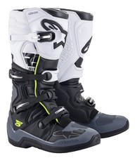 Botte De Moto Cross Enduro Ergonomique Alpinestars TECH 5 Noir Gris Foncé Blanc