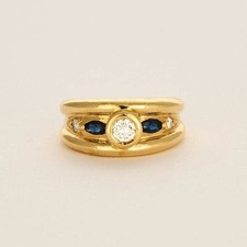 Yellow Gold, Sapphire & Diamond Ring