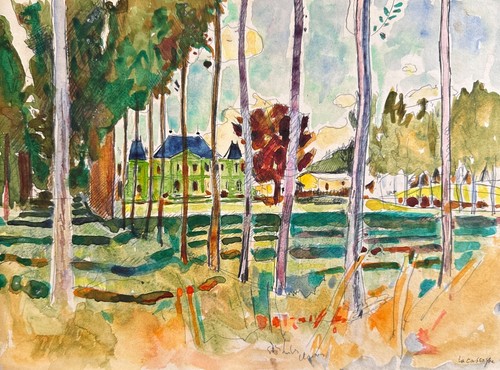 Ancien dessin paysage vue - dessin,