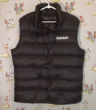 ? Napapijri Geographic Full Zip Black Puffer Vest Regular Fit Size LARGE