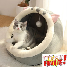 Maison Douillette Chat Cocon Fermé + Jouet Suspendu