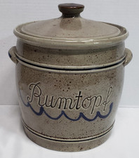 Rumtopf glazed pottery/clay crock jar 8" tall x 8" diameter Germany stoneware