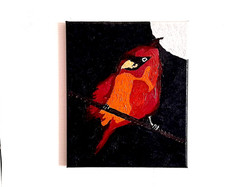 Acrylique sur toile, animaux , artiste B Jost , 2020 ,30 x 25 cm .