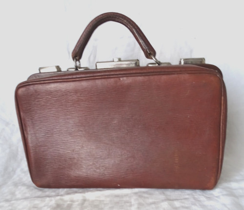 Ancien sac médecin cuir - ancien,