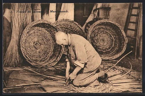 Carte postale panier - panier,, travail