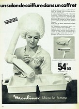  1969 Advertising 0422 Moulinex Advertising Women's Free Hair Dryer Helmet