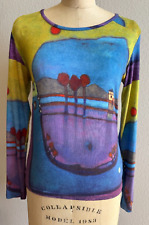 AVENTURES DES TOILES Graphic Tree Print Art 2 Wear Top Shirt Size 40 EUC
