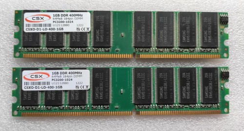 Mémoire ram 2x1go ddr - mémoire, 400mhz