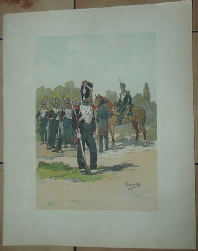 Ancienne gravure militaire - ancienne,