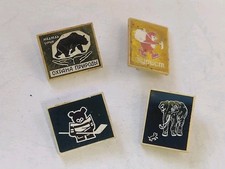 Rare lot de 4 épingles insignes animaux en verre Union soviétique icône URSS ...